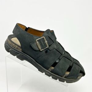 Ecco Men's Black Leather Fisherman Sandals Size 42 (US 8-8.5) Casual Summer